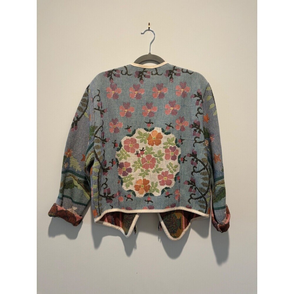 VTG Claire Murray Silverado Floral Tapestry Blanket Jacket Adult Large USA